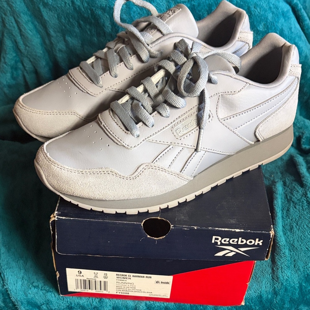 Reebok Women’s Light Gray and Gray Retro Runner Sneakers